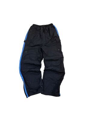 Vintage No Boundaries Nylon Cargo Track Pants Black Blue Girls 14-16‎